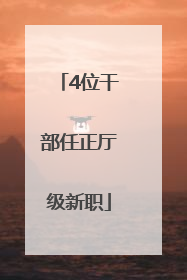 4位干部任正厅级新职
