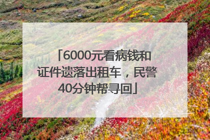 6000元看病钱和证件遗落出租车，民警40分钟帮寻回