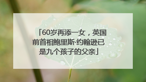 60岁再添一女，英国前首相鲍里斯·约翰逊已是九个孩子的父亲