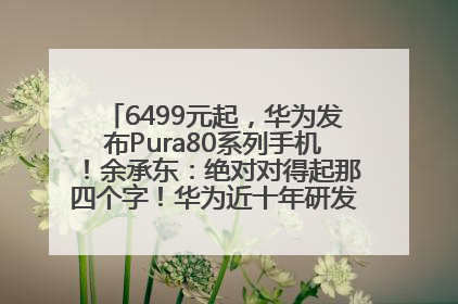 6499元起，华为发布Pura80系列手机！余承东：绝对对得起那四个字！华为近十年研发投入12490亿元