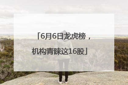 6月6日龙虎榜，机构青睐这16股
